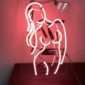 Live Nudes Neon Sign Light Hot Girls Real Glass Tube Wall Decor Artwork 14"x9" - Picture 1 of 3