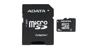Brand New - ADATA 8GB Class 2 microSD / SDHC Memory Card w/SD Adapter - Canada - Picture 1 of 2