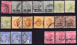 NATAL 1885-95 USED SELECTION, 20 STAMPS