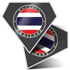 2 x Diamond Stickers 10 cm  - Bangkok Thailand Flag Thai Travel  #5636