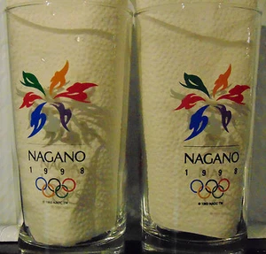 4 Genuine 1998 NAGANO Japan Winter OLYMPICS Glasses w/ Team Canada Logo - Picture 1 of 2
