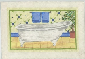 Rishfeld Designs Bathtub Clawfoot Hand Painted Needlepoint Canvas **READ** - Picture 1 of 1