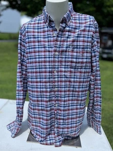 Camisa Chaps Manga Larga Hombres GRANDE Ralph Lauren Camisa a Cuadros Botón Frontal Talla Lg - Imagen 1 de 14