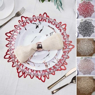 6 manteles redondos de vinilo florales de dalia de 15 pulgadas de ancho boda decoración del hogar venta Foto 1 de 2