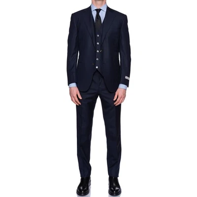 Traje de 3 piezas CANALI 1934 azul marino lana-seda EE. UU. 42NUEVO UE 52 Foto 1 de 4