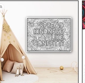 Extra Large 60”x46” Coloring Poster - Perfect for Family Fun Spread Kindness - Picture 1 of 3