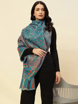 Meditation Shawl/Blanket, Wool Shawl/Wrap/Scarf/Stole. Unisex. Fair Trade Indian - Image 1 of 4