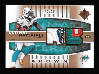 Ronnie Brown 2007 Ultimate Collection Dual Prime Logo Patch #12/35 Dolphins SP - Image 1 of 2
