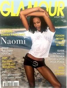 magazine France GLAMOUR 1994 NAOMI CAMPBELL DAVID HALLYDAY EVA HERZIGOVA - Picture 1 of 9