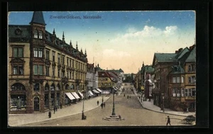 Ansichtskarte Zweibrücken, Maxstrasse mit Geschäften 1915 - Picture 1 of 2