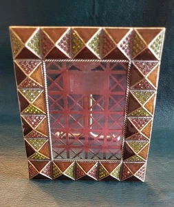 Stunning Tizo Picture Frame For 3" x 4" Photo Crystal Jeweled Enameled Excellent - Picture 1 of 6