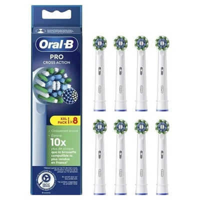 Nuevo 8X Oral-B PRO CrossAction en Blanco, Pack de 8 XXL EB50RX-8