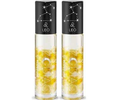 Lote de 2 Brillos Labiales Flor Signo del Zodiaco Vainilla Perfumado Roll-On Brillo Labial - LEO Foto 1 de 3