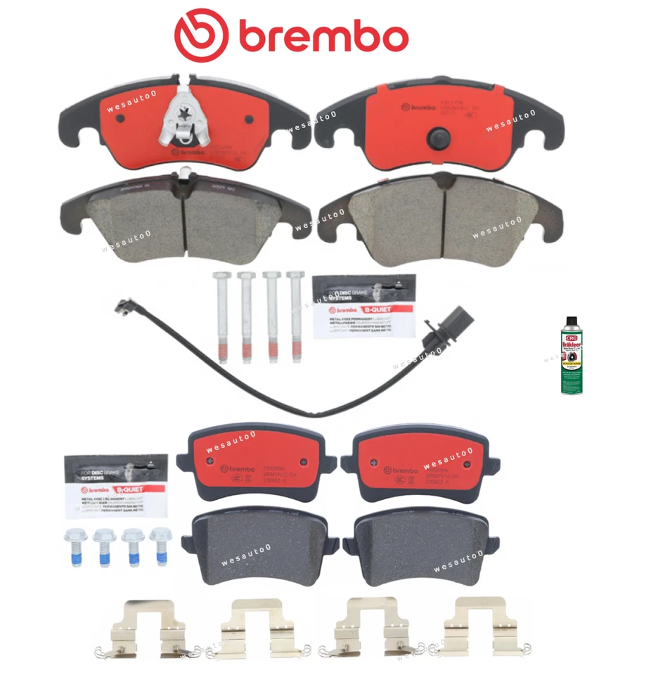 Front Rear Brake Pad OES Ceramic +Sensor +Cleaner for Audi Q5 Hybrid Prestige Foto 1 de 1