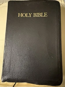 Holy Bible KJV Reference Red Letters Maps Bound Leather Black - Picture 1 of 13