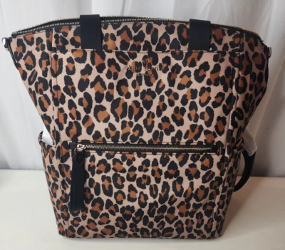 Mochila Kate Spade Chelsea Leopardo Grande Convertible Nylon KI375 Leopardo Nueva con Etiquetas Foto 1 de 4