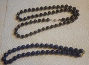 Menge 2 blaue Perlenketten eine ist 28 Zoll die andere ist 16 Zoll  - Bild 1 von 2