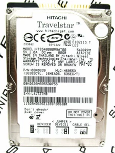 Hitachi 80GB HTS548080M9AT00 IDE 08K0639 Laptop H69553 Festplatte GEWISCHT&GETESTET! - Bild 1 von 2