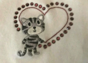 NWT Gymboree Tiger love club 9 cat rhinestone heart shirt RARE top holidays READ - Picture 1 of 7