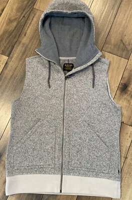 Burton Womens Vest Jacket Size Medium Gray&Tan Sleeveless Full Zip Hooded - Image 1 of 4