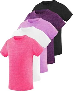 Star Vibe Girl's Athletic Shirts Medium, Black/Dark Purple/Purple/White/Rose - Picture 1 of 7