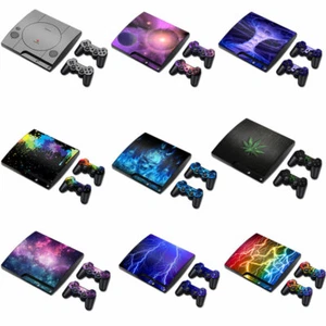 Full Protective Cover Wrap Decals For PLAYSTATION 3 Slim PS3 Slim Console Skins - Picture 1 of 11