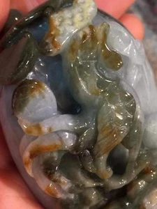 Ciondolo gioco mano gallo giada giadeite grado A 100% naturale certificato #907 - Foto 1 di 10