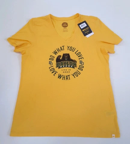 Life Is Good Baylor Bears 'Do What You Love' Short Sleeve Tee Size L V-Neck Cover