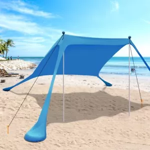 Beach Canopy Beach Tent Sun Shelter 7.5X7.5 FT Beach Shade Canopy UPF50+ Sun - Picture 1 of 7