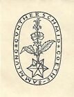 Original Druck Exlibris: Goethe-Sammlung Günther Schmid, Blume, Stern, Pflanze