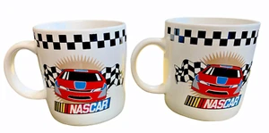 Vintage 2002 NASCAR Racing Mugs Gibson Porcelain Coffee Cups (2) NEW OLD STOCK - Picture 1 of 6