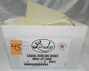 Lot 45 - New in Box Linds Casual Bowling Shoes - Men's LH 7 D - White - Picture 1 of 7