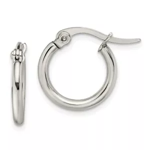 Stainless Steel 15.50mm Diameter Hoop Earrings - Picture 1 of 4
