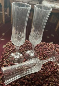 Juego de 3 flautas de champán vintage Cristal D'Arques LONGCHAMP FRANCIA - Imagen 1 de 3