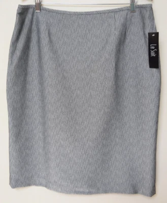 Falda recta gris LE SUIT - aspecto texturizado - hasta la rodilla - talla 16 Foto 1 de 4