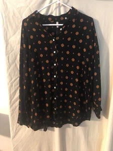 Neu mit Etikett Free People Swing Button-Down-Shirt mit intimem Muster - XS - Bild 1 von 9