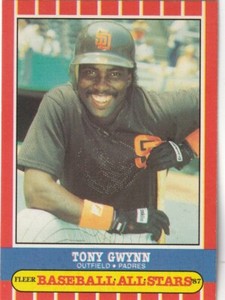 FREE SHIPPING-MINT-1987 Fleer Baseball All Stars  Tony Gwynn #20  PADRES