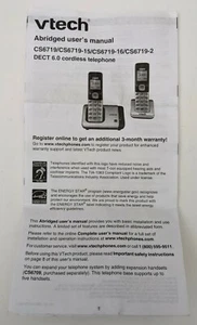 VTech CS6719 Home Phone Abridged User Manual, Pre-Owned - Picture 1 of 3
