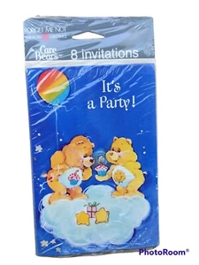 Vintage American Greetings Care Bears Birthday Party Invitations Set of 8 - Picture 1 of 1