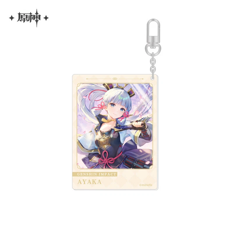 miHoYo Genshin Impact Kamisato Ayaka 2021 Happy Birthday Keychain Official Goods - Image 1 of 1