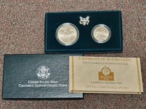 1992 United States Mint Columbus Quincentenary Coins Uncirculated - 2 Coin Set - Picture 1 of 5