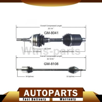 2X TRAKMOTIVE FRONT CV JOINTS AXLE SHAFT SHAFTS FOR PONTIAC 6000 1984-1988 - Image 1 of 4