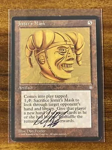 MTG✨Signed JESTER’S MASK✨Ice Age LP/NM RARE Artifact 1995 RESERVE LIST Frazier - Picture 1 of 8