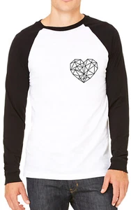Camiseta de béisbol de bolsillo de bolsillo con estampado de corazón geométrico para hombre mujer - Imagen 1 de 1