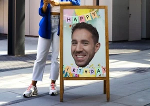 Happy Birthday Gesicht Poster Druck individuell personalisiert personalisiert 18. 21. 30. - Bild 1 von 1