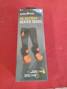 NUOVE CALZE RISCALDATE A BATTERIA Action Heat AA misto lana GRANDI X-LARGE unisex NERE - Foto 1 di 3