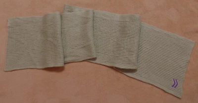 Vintage Aris ribbed knit scarf / muffler, 10 x 64" celedon green 100% acrylic - Image 1 of 4