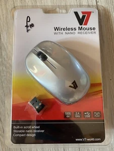 Optical Wireless Mouse With USB Nano Receiver NEW V7 - Picture 1 of 2