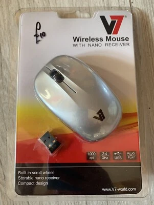 Optical Wireless Mouse With USB Nano Receiver NEW V7  - Image 1 of 2