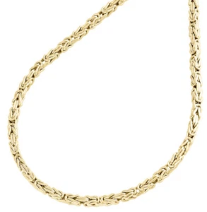 10K Yellow Gold 2mm Hollow Box Byzantine Link Chain Necklace 20" 20 Inches Mens - Picture 1 of 5